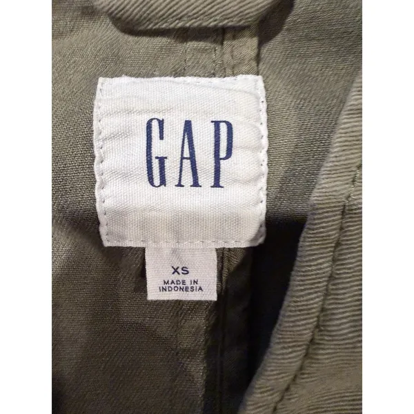 Gap Jacket Womens XS Army Green Classic Utility Snap Cinch Waist Military Field - Image 6