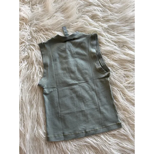 Skims Cotton Jersey Mock Neck Tank Mineral Size XS - Image 4