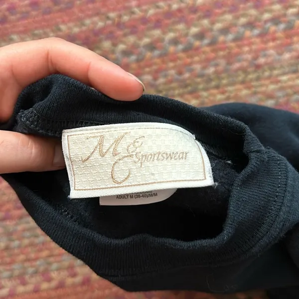 Vtg M&C Sportswear Rhinestone Halloween Skeleton Black Sweatshirt - Image 2
