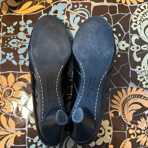 PAUL GREEN BLACK LEATHER PUMP HEEL Sz: 6.5 - Image 9