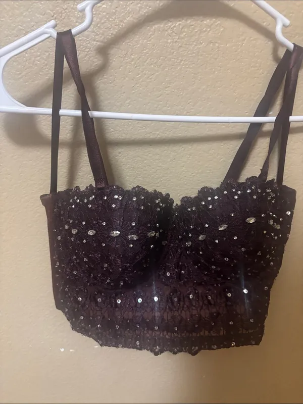 Windsor Embellished Lace Bustier Camisole - Deep Plum S Fall Pinup Coquette Punk - Image 2