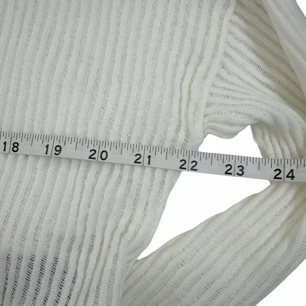 New Roxy Santa Monica Pullover Sweater White Open Knit Cotton High Low Size S - Image 9