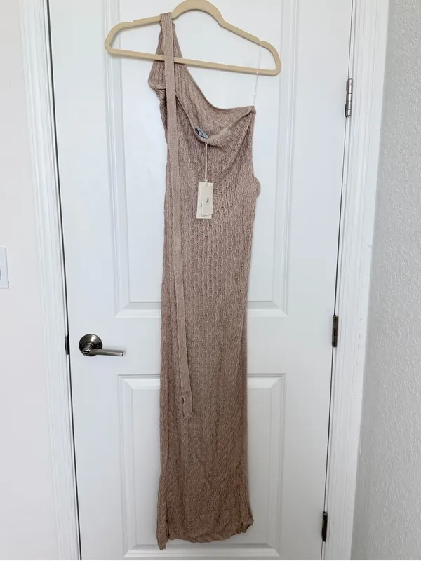 NWT Peppermayo Carryn Knit Maxi Dress S/M Beige Euro Summer Resort It Girl Beach - Image 12