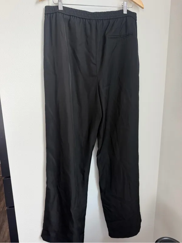 Zara Black Elastic-Waist Wide Leg Pants - Image 2