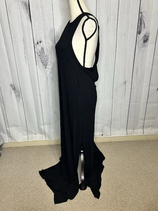 PPLA Womens Black Plunging Open Back Knit Tank Dress Sleeveless Size M - Image 4