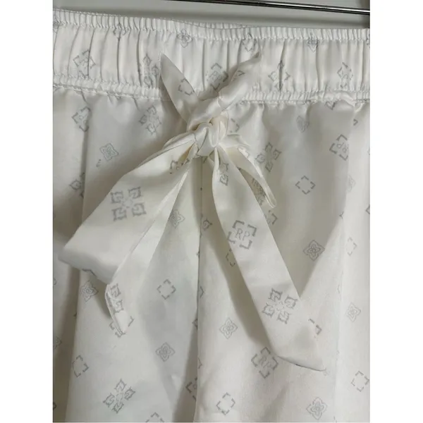 Rachel Parcell Satin Style Pajama Diamond Set Ivory Bridal Getting Ready Small - Image 5