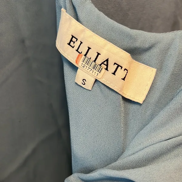 Elliatt rapture ruffle dress blue size small‎ criss cross back midi - Image 11