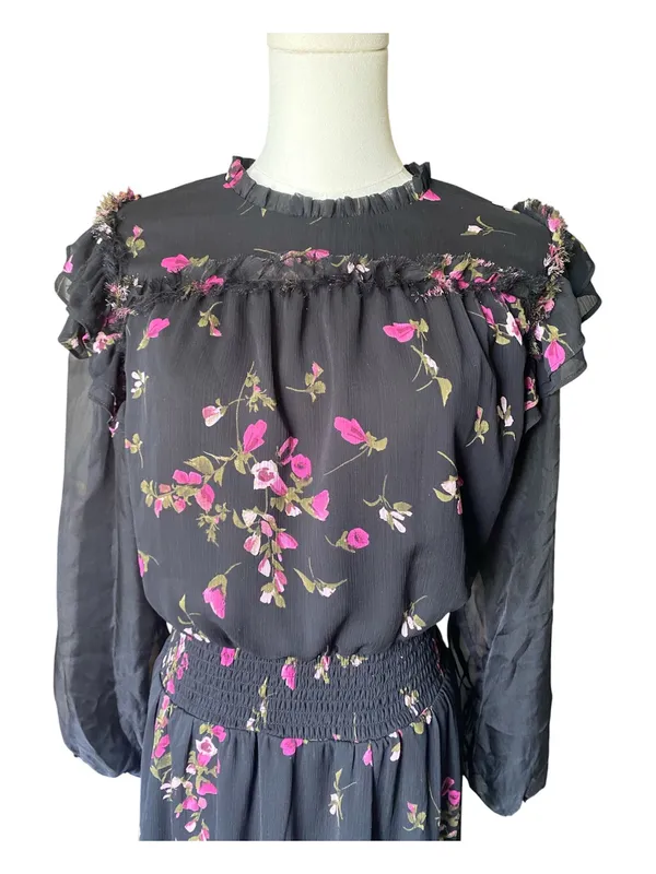 CeCe Floral Ruffle Midi Dress - Image 2