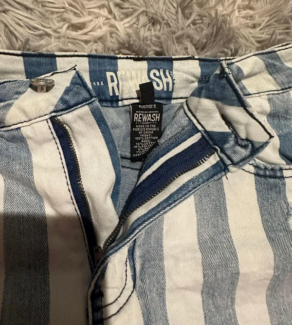 Striped Jean Shorts Multi - Image 3
