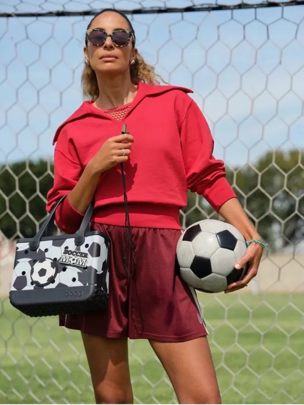 NWT BOGG BAG Bitty Bogg Bag Let’s Kick It Soccer Tote Black White + Pouch - Image 3