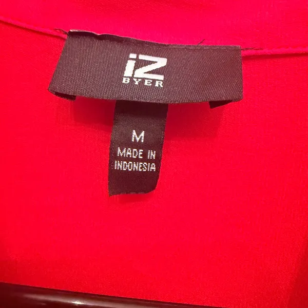 Iz Byer Vibrant Red Button-Down Shirt - Image 5