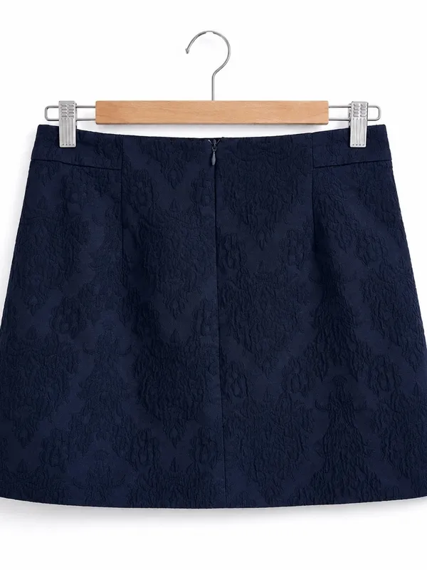 Zara Navy Mini Skirt - Image 3