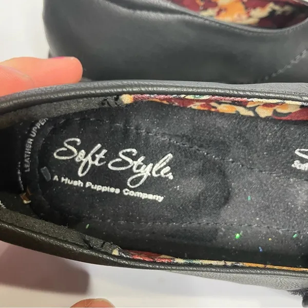 Soft style by hush puppies black leather mary Jane Shoes size 8.5‎ - Image 8
