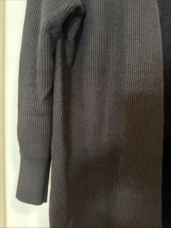 Ann Taylor Black Open-Front Ribbed Cardigan - Image 2