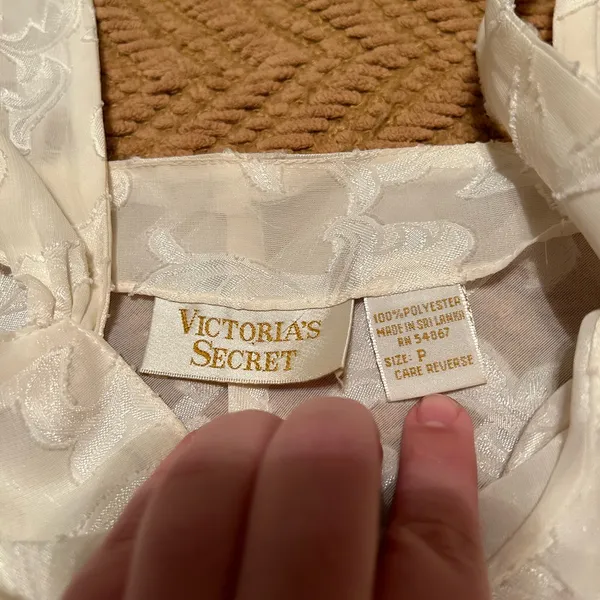Victoria’s Secret Vintage 80s Gold Label Baby Doll Chemise Slip Mini Dress Cream - Image 4