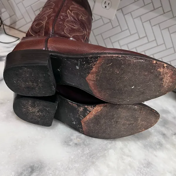 Dan Post Men’s Cowboy Boots DP2111R Leather Western Brown Size 9D Made in Mexico - Image 7
