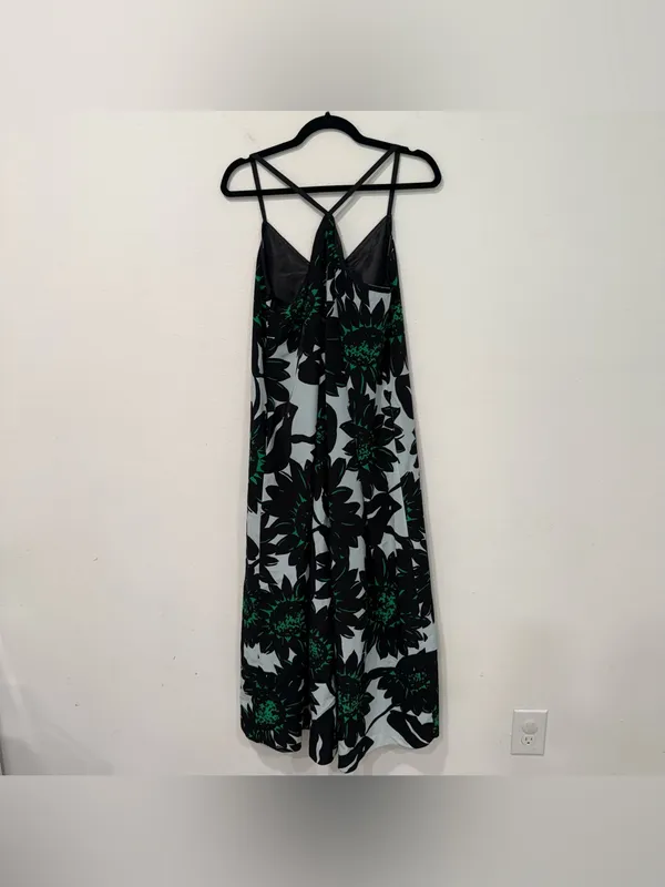 Whit Two Anthropologie Taiyo Green Black Floral Maxi Dress 6P - Image 7