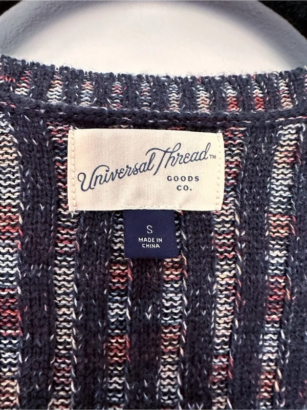 Universal Threads Multicolor Textured Knit Sweater Vest Button Front S - Image 6