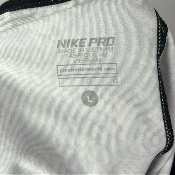 Nike Pro Black & White Snake Print‎ Compression Athletic Shorts L - Image 6