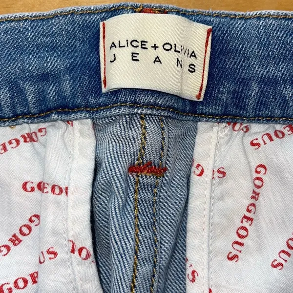 Alice + Olivia Mid Rise Ankle Distressed Coin Pocket Raw Edge Denim Jeans Size 3 - Image 7