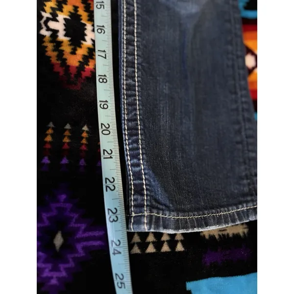 Miss Me Straight Cropped Denim Jeans Embroidered/Gems Logo Size‎ 25 Low Rise - Image 7