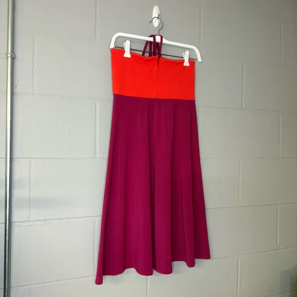 Prana Solana Colorblock Halter Convertible Dress in Pink & Orange Women’s Small - Image 3