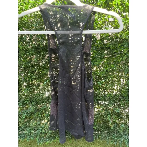 O'Neill Womens Black Sheer Lace Racerback Button Down Tank Top Size Medium‎ - Image 4