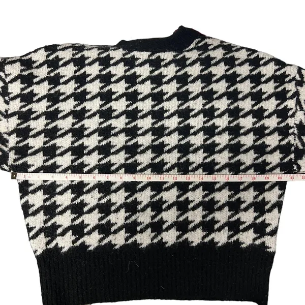 H&M Wool Blend Pullover Knit Chunky Black & White Sweater Size XS - Image 5