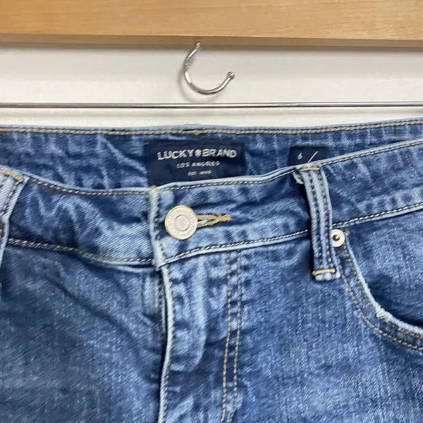 Lucky Brand Blue Jean Shorts The Roll Up Womens 6/28 Mid Rise Regular Wash Denim - Image 6