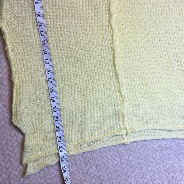 POL Butter Yellow Boho Oversized Loose Knit Sweater Women Size Medium‎ - Image 6