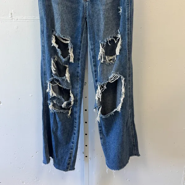 PacSun Baggy Jeans Blue Distressed High Rise Wide Leg‎ 25 Contemporary - Image 4