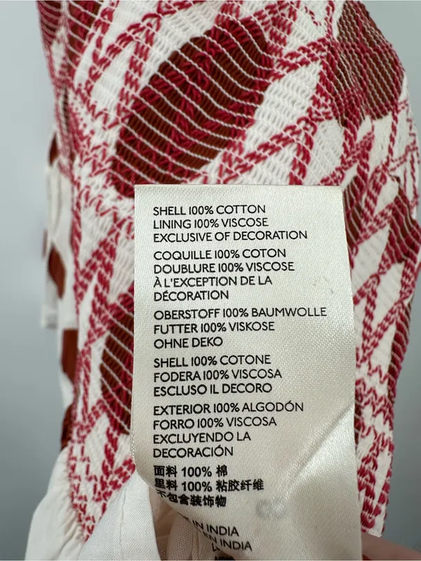 Anthropologie Maeve Smocked Polka Dot‎ Mini Skirt Red/Ivory Size Small - Image 5
