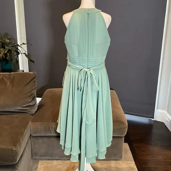 Women’s Halter Neck Chiffon High Low Prom Party Bridesmaid Dress Size 12 NWT - Image 4