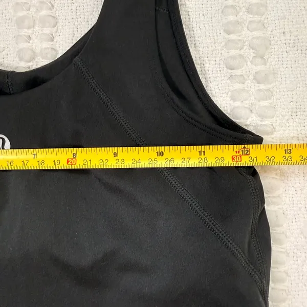 Lululemon Black Cropped‎ Sports Bra Tank Medium Support Scoop Neck Womens Size 4 - Image 3