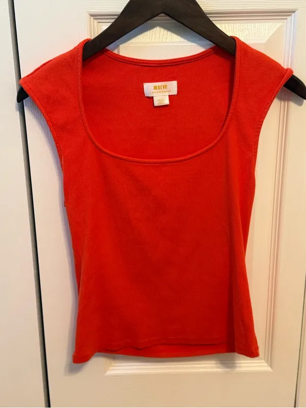 Anthropologie Maeve Square Neck Tank in Red - Image 2