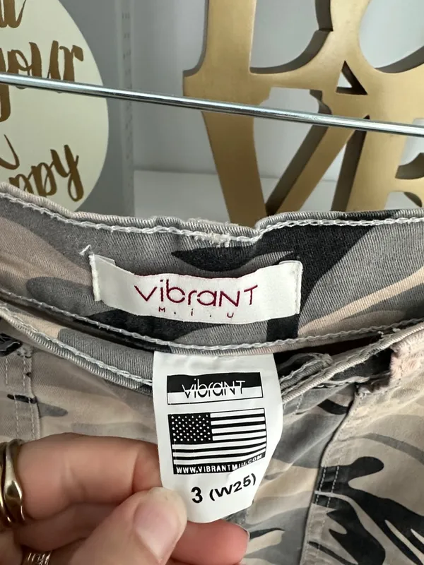 Vibrant Beige and Black Camo Cargo Pants - Image 3
