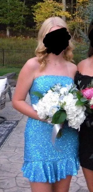 Hello Molly blue sequins hoco dress - Image 4