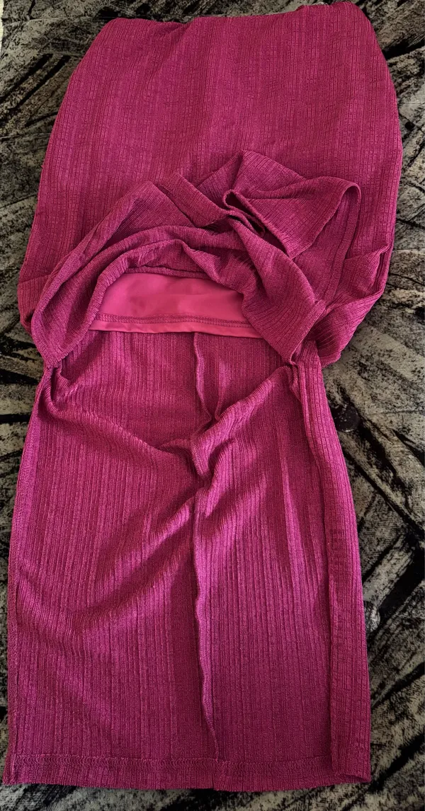 Shein Split Hem Magenta Glitter Cami Bodycon Dress - Image 7