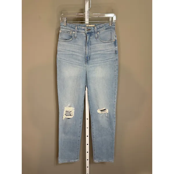 Madewell Perfect Vintage Straight Jeans Danby Wash Knee Rip‎ 27 Clean Girl - Image 5