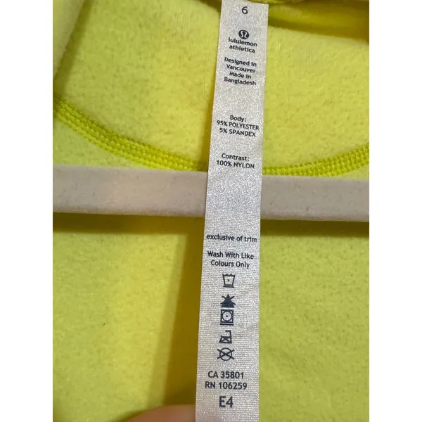Lululemon Run Bundle Up Jacket In Clarity Yellow‎ Sz 6 - Image 4