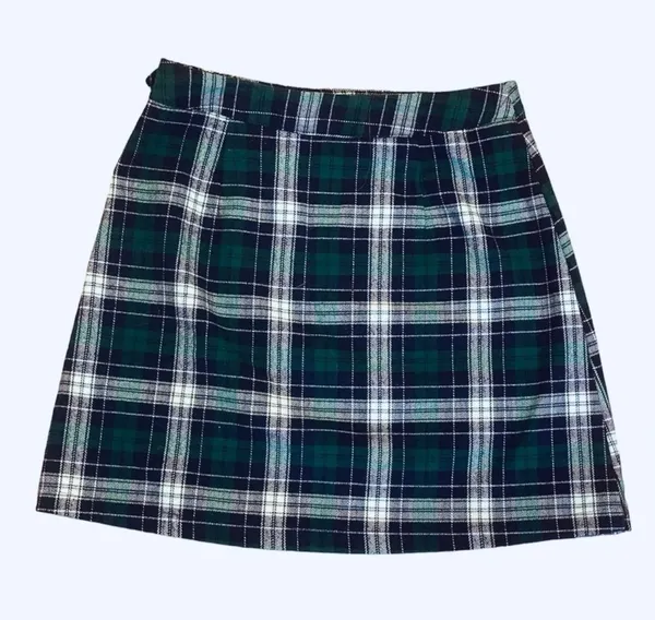 Brandy Melville Plaid Wrap Skirt Kilt Green Blue Preppy School Girl XS S - Image 5