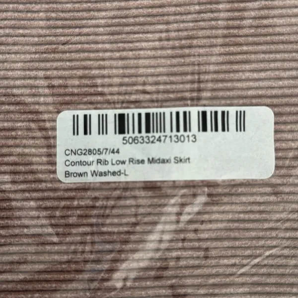 NWT PrettyLittleThing Contour Rib Brown Washed Midaxi Skirt | Size L - Image 6