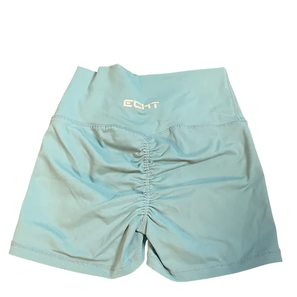 ECHT Arise Scrunch Shorts Teal Blue High Waisted Athletic Gym Shorts Small - Image 3