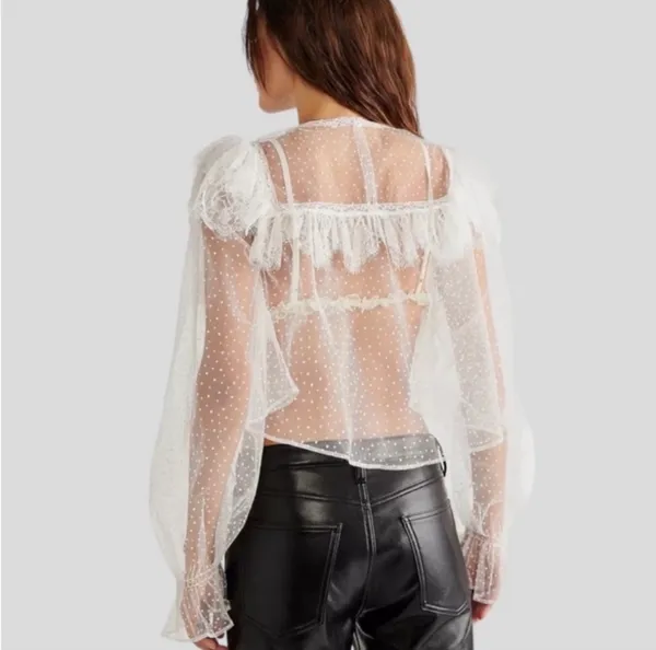 Free People✨ Chloe Mesh Long Sleeve Blouse - Image 5