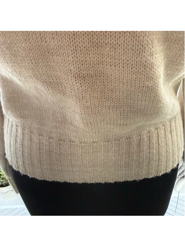 Vintage 90s sweater light beige preppy lightweight granola girl USA academia S - Image 9