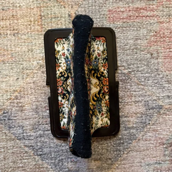 Vintage Needlepoint Clutch Black - Image 5