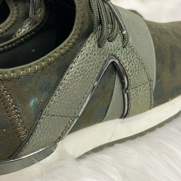 TopModa Green Leopard Print Sneakers‎ Size 7.5 Bin 22 - Image 8