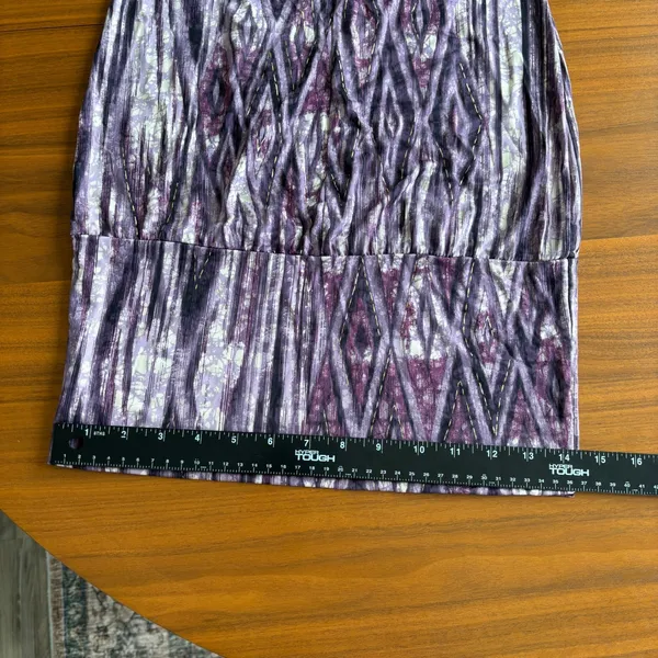 2010s Bodycon Dress M Ruched Strapless Abstract Party Indie Sleaze Y2K Clubwear - Image 10