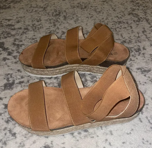 Nature Breeze Tan Strappy Espadrille Sandals - Image 4