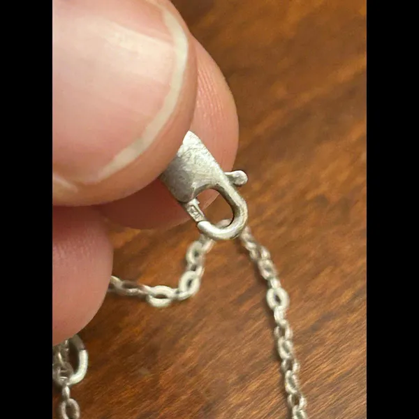 Necklace 925 sterling silver 1.41g g41 18.5 inch - Image 4
